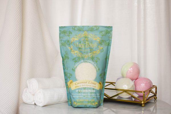 Mom Bomb Coconut Lime Bundle 7oz Bath Bomb Shower Steamer plus 3lb Bath Soak Online now - Image 3