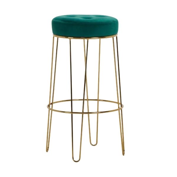 Cayman Dark Green Upholstered Barstool For Discount - Image 4