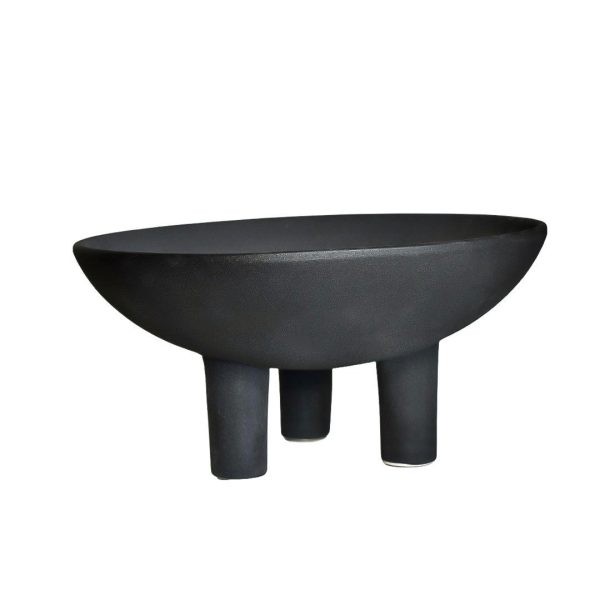 Black Triple Footed Pedestal Bowl Cheap - Image 2