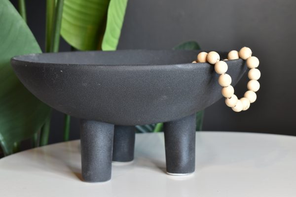 Black Triple Footed Pedestal Bowl Cheap - Image 3