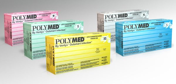 Ventyv Polymed Latex Gloves, Box of 100 Hot on Sale