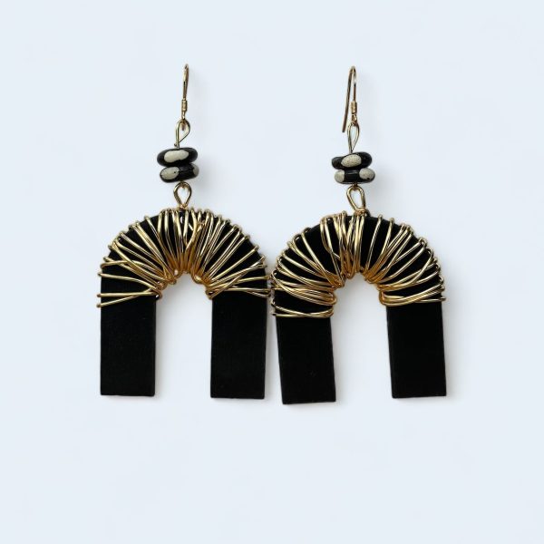 Gold Wire Wrapped Arch Earrings Online Hot Sale - Image 4