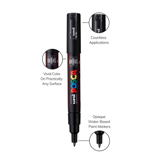 uni® POSCA® PC-1M, Water-Based Paint Markers (12 Pack) Hot on Sale - Image 4