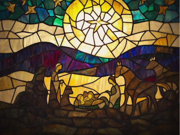 Stained Glass Christmas Nativity Scene For Sale - Image 5