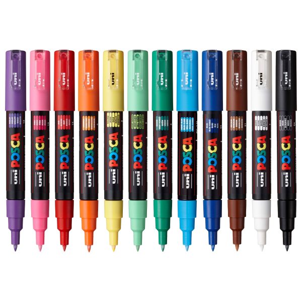 uni® POSCA® PC-1M, Water-Based Paint Markers (12 Pack) Hot on Sale