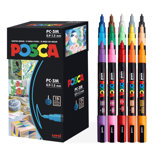uni® POSCA® PC-3M, Water-Based Paint Markers (15 Pack) Online Hot Sale - Image 2