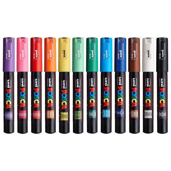 uni® POSCA® PC-1M, Water-Based Paint Markers (12 Pack) Hot on Sale - Image 2