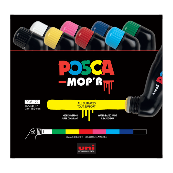uni® POSCA® MOP R PCM-22 Water-Based Paint Markers (8 Pack) Online - Image 2