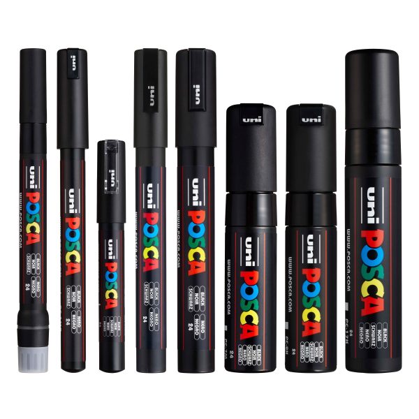 uni® POSCA® PC-MIX, Assorted Black Tips, Water-Based Paint Markers (8 Pack) For Cheap - Image 4