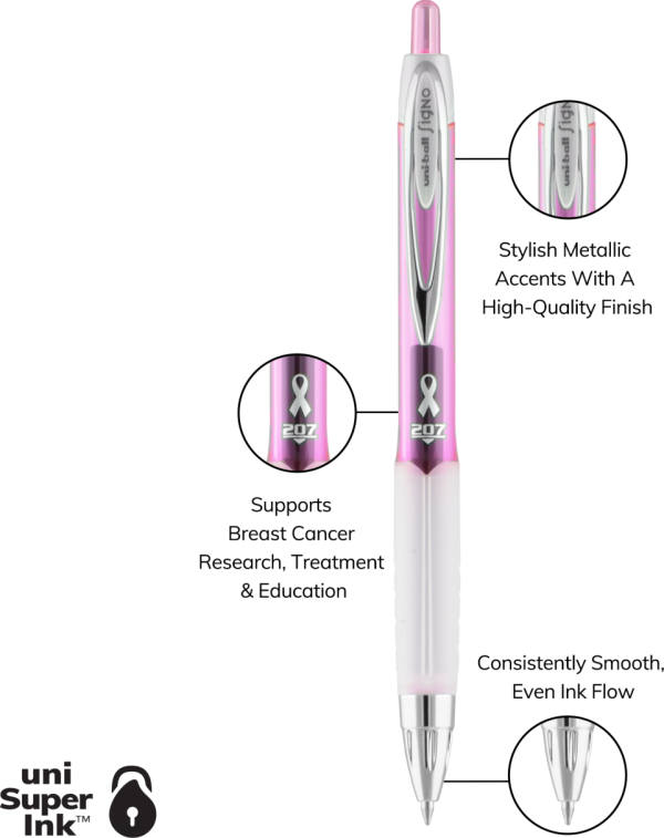 uniball™ 207 Pink Ribbon, Gel Pen Hot on Sale - Image 2
