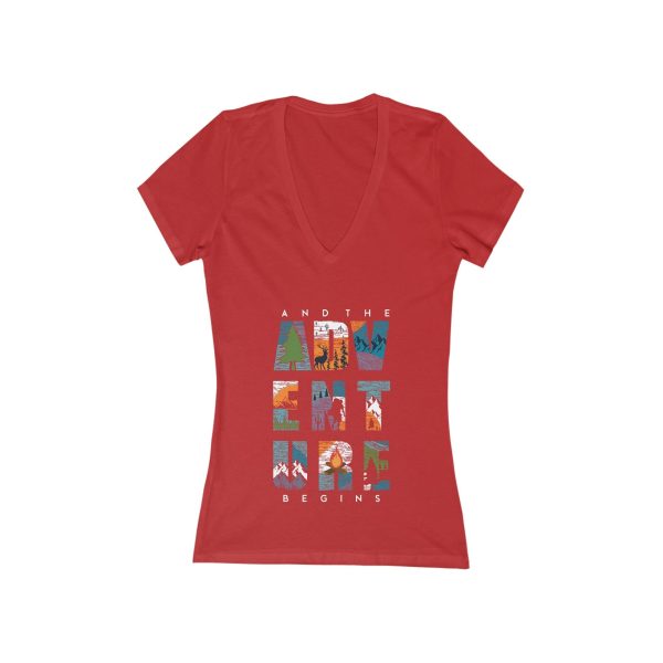 Women s Deep V-Neck T-Shirt - And The Adventure Begins Online now - Image 5