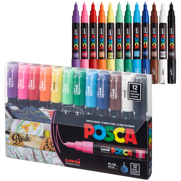 uni® POSCA® PC-1M, Water-Based Paint Markers (12 Pack) Hot on Sale - Image 3