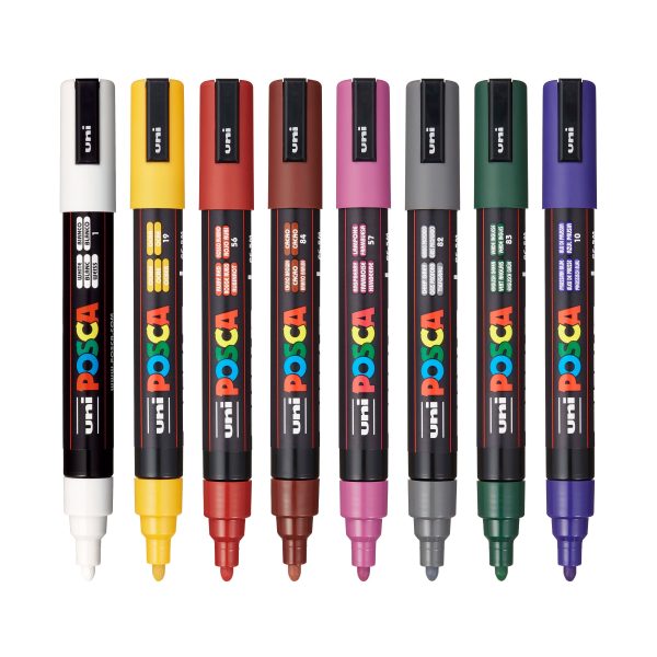 uni® POSCA® PC-5M, Dark Colors Water-Based Paint Markers (8 Pack) For Cheap
