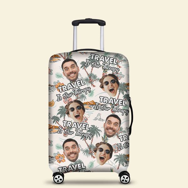 Personalized Gifts For Couple Luggage Cover Custom Face Hawaiian Tropical Summer 03XQTI160724 on Sale - Image 3